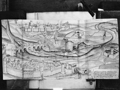 La ciudad y el pueblo de Carcasona, 1462 de French School